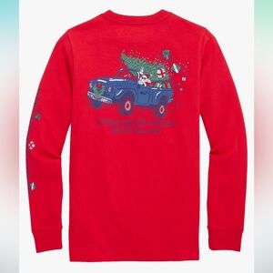 Vineyard vines long sleeve tee. 3T. Santa’s sleigh holiday shirt.